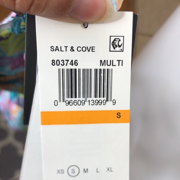 NWT Salt Cove Juniors Printed Scrunchie-Strap Bikini Top SIZE SMALL NEW WITH TAG - Picture 9 of 9